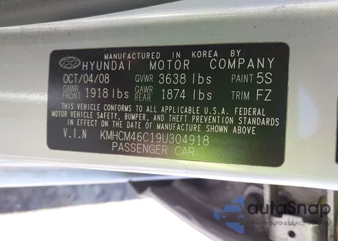 2009 Hyundai Accent Gls из США, поврежденный, VIN KMHCM46C19U304918